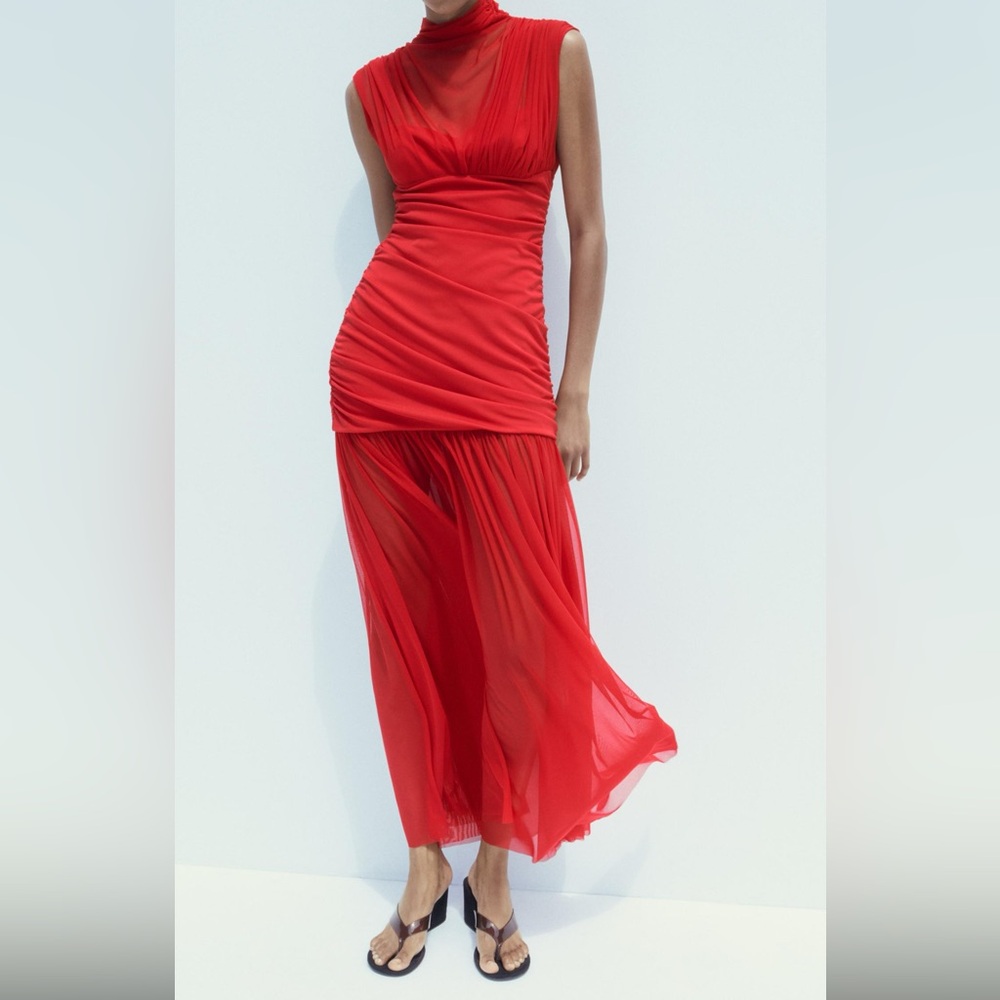 New Zara red tulle dress